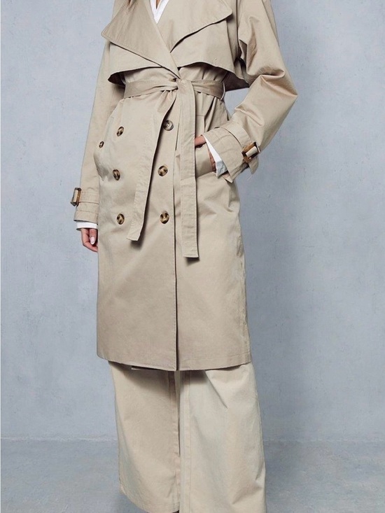 Misspap Jackets & Blazers - Classic Oversized Belted Trench Coat in Mocha